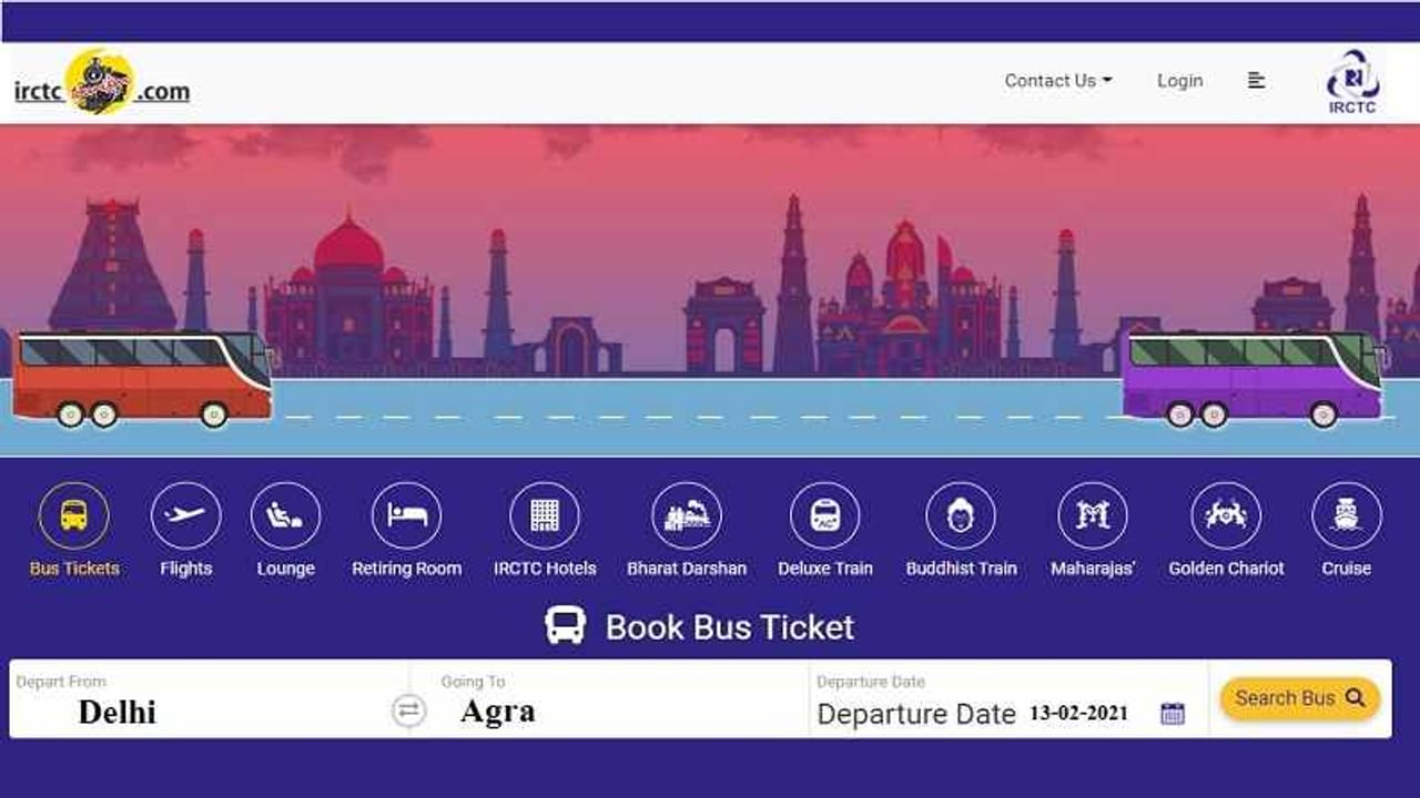 IRCTC is now offering the facility to book bus tickets along with train and flight