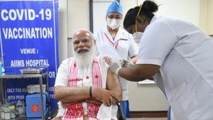 PM Narendra Modi takes first dose of COVID-19 vaccine at AIIMS