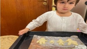 Four-year-old Taimur bakes cookies, kicks off social media storm