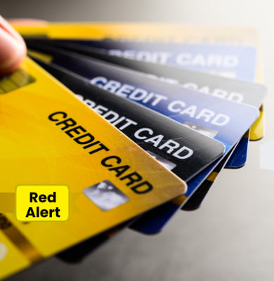 What penalty charges are levied on credit card outstanding?