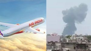 अहमदाबाद हवाईअड्डे के पास एअर इंडिया का विमान दुर्घटनाग्रस्त